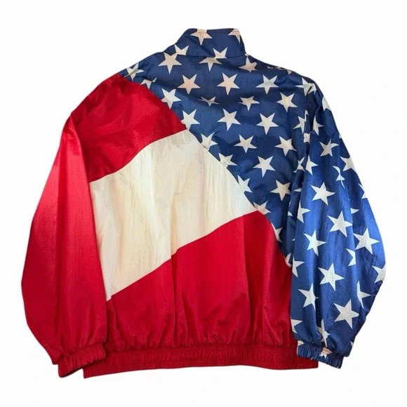 Vintage Starter USA Olympics American Flag AOP Embroidered Windbreaker Size XL - Picture 2 of 7
